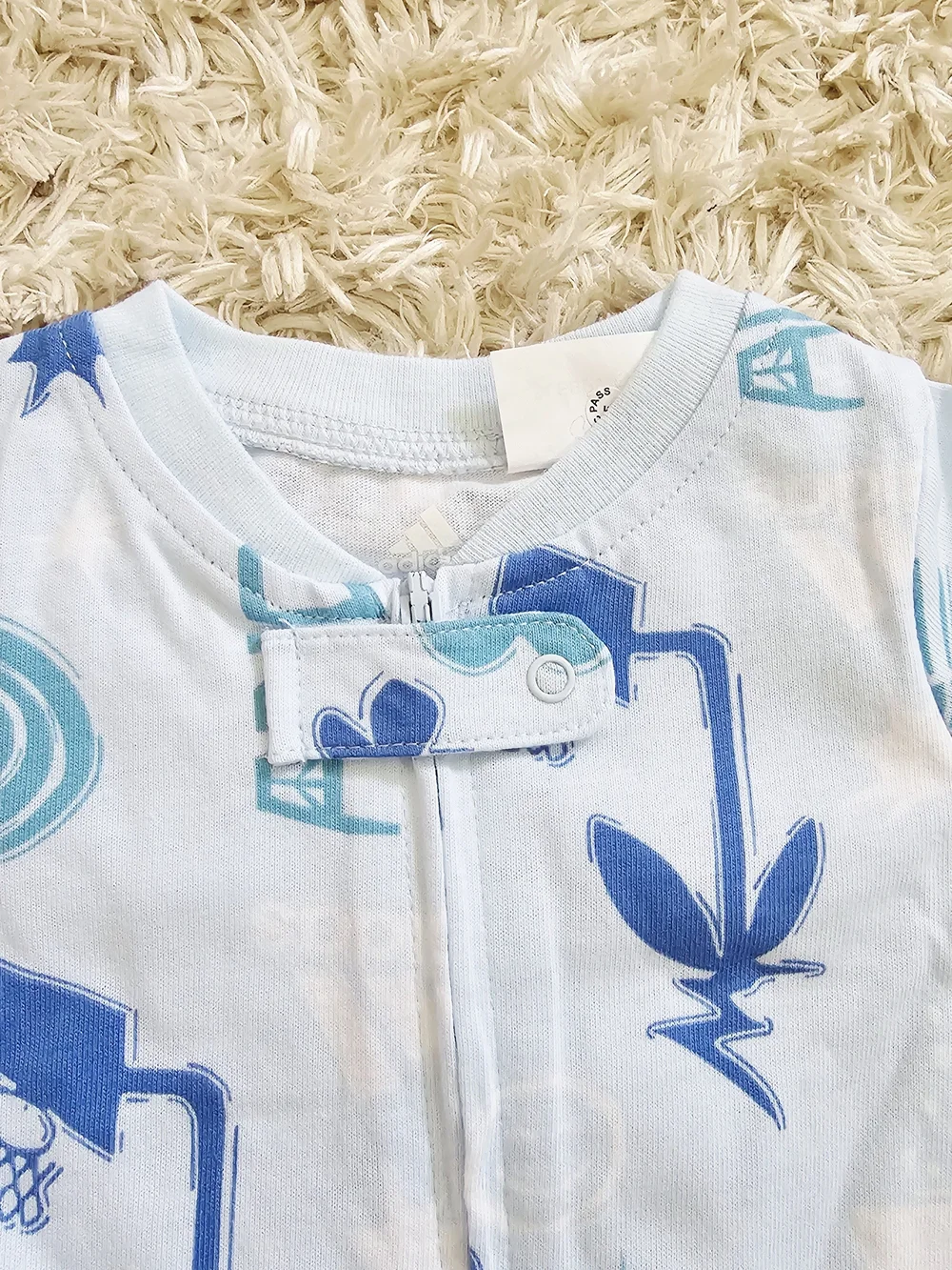 Adidas Baby One-Piece Footed Romper 100% Cotton